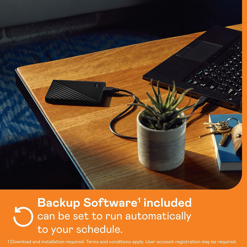 WD 6TB My Passport, Portable External Hard Drive, Black, Backup Software with Defense Against ransomware, and Password Protection, USB 3.1/USB 3.0 Compatible - WDBR9S0060BBK-WESN
