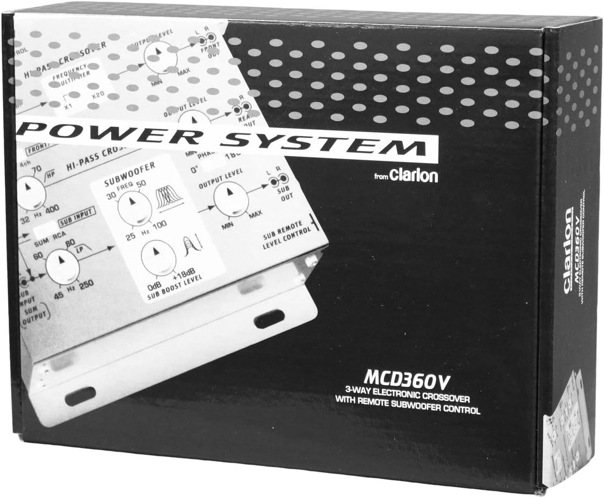 Clarion MCD360V 3-Way 6 Channel RCA Inputs Electronic Crossover with Remote Subwoofer Level Control Adjustable Level Output for Front Rear Subwoofer