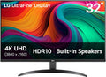 LG 32UR500K-B Ultrafine 32-inch 4K UHD (3840x2160) Computer Monitor HDR10 Built-in Speaker x2 OnScreen Control Reader Mode Flicker Safe Borderless Design HDMIx2 DisplayPort Black