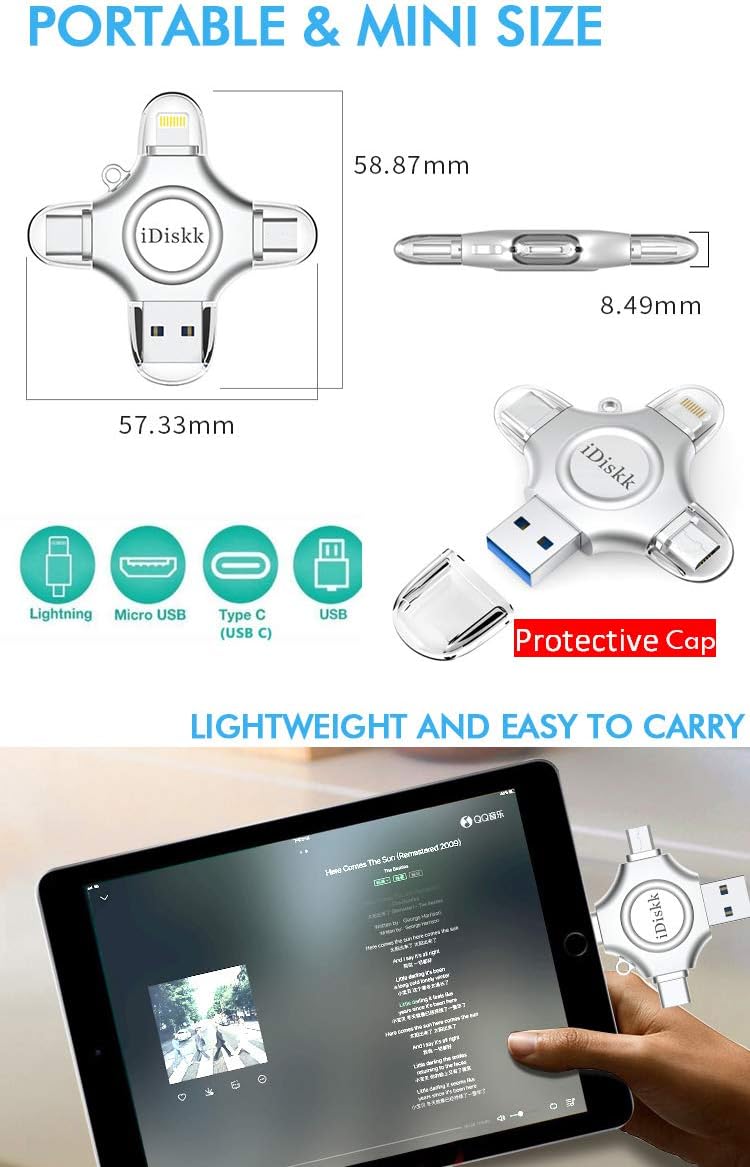 【1T B App*le Certified】 iDiskk 1T Photo Stick for iPhone,MFi Certified USB Flash Drive for iPhone 17 Series USB-C iPad Android Phones MacBook and PC, Memory Storage to auto- Backup Photos/Videos