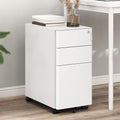 YITAHOME 3-Drawer File Cabinet, Lockable Mobile Filing Cabinet for A4/Letter/Legal Size Folder, Vertical File Cabinet for Home Office, Installed Except Casters, White