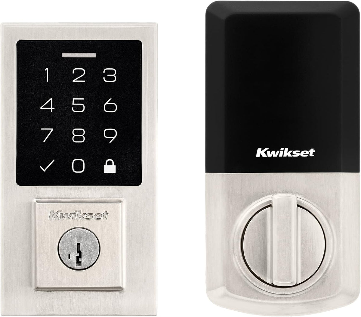 Kwikset SmartCode 270 Keyless Entry Electronic Touchpad Deadbolt Door Lock with Auto-Lock, Custom User Codes, Advanced Security in Satin Nickel Contemporary