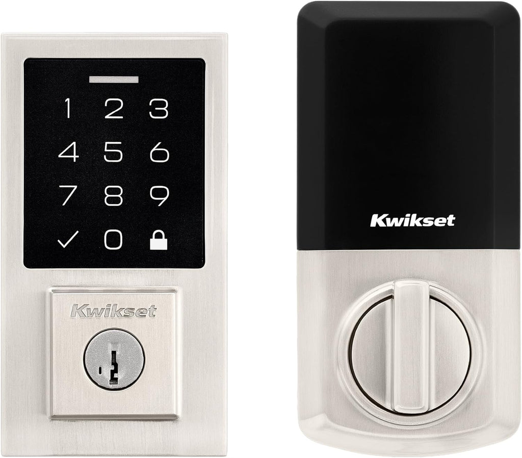 Kwikset SmartCode 270 Keyless Entry Electronic Touchpad Deadbolt Door Lock with Auto-Lock, Custom User Codes, Advanced Security in Satin Nickel Contemporary