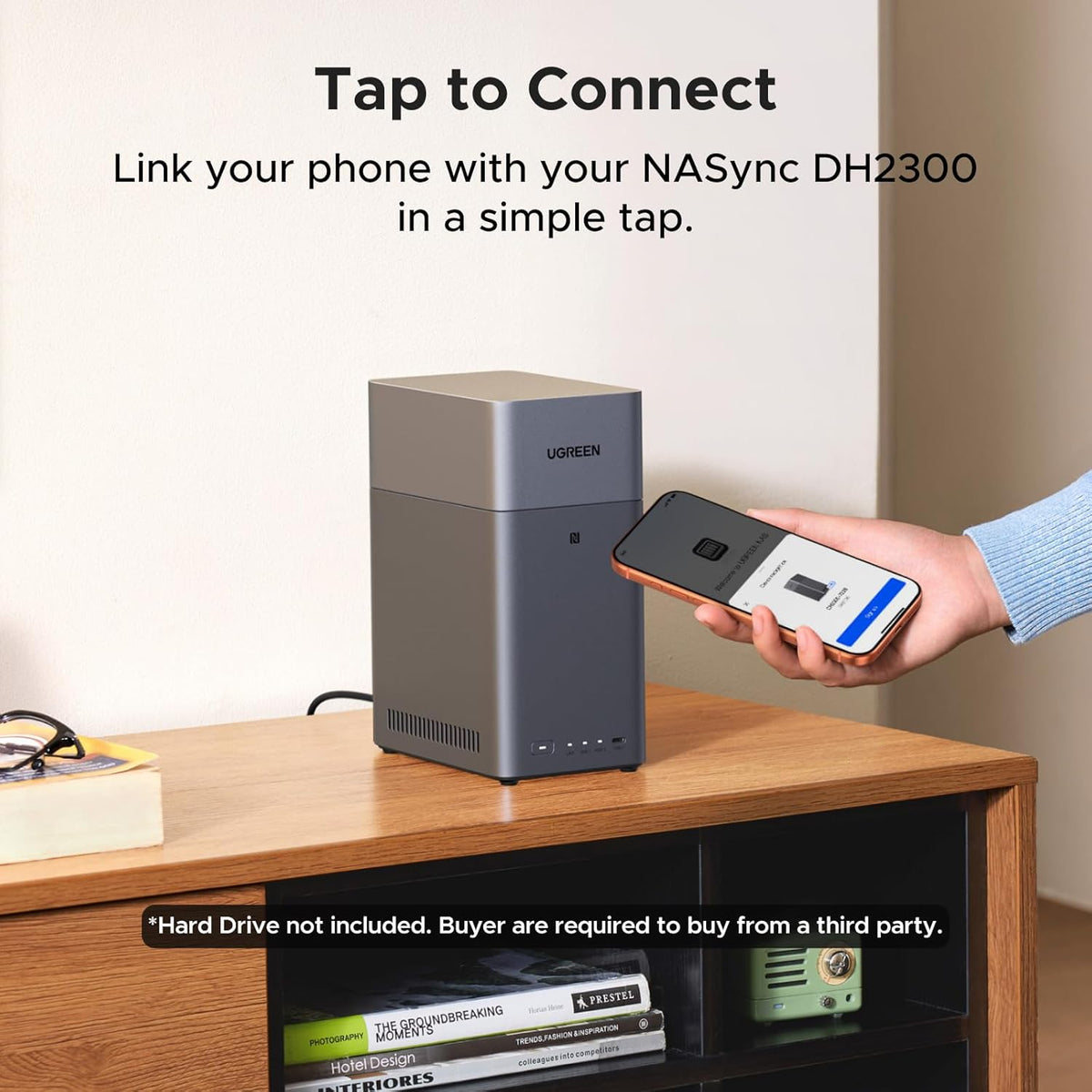 UGREEN NAS DH2300 2-Bay Desktop NASync, Support Capacity 64TB (Diskless), Remote Access, AI Photo Album, Beginner Friendly System, 4GB RAM on Board,1GbE, 4K HDMI, Network Attached Storage(Diskless)